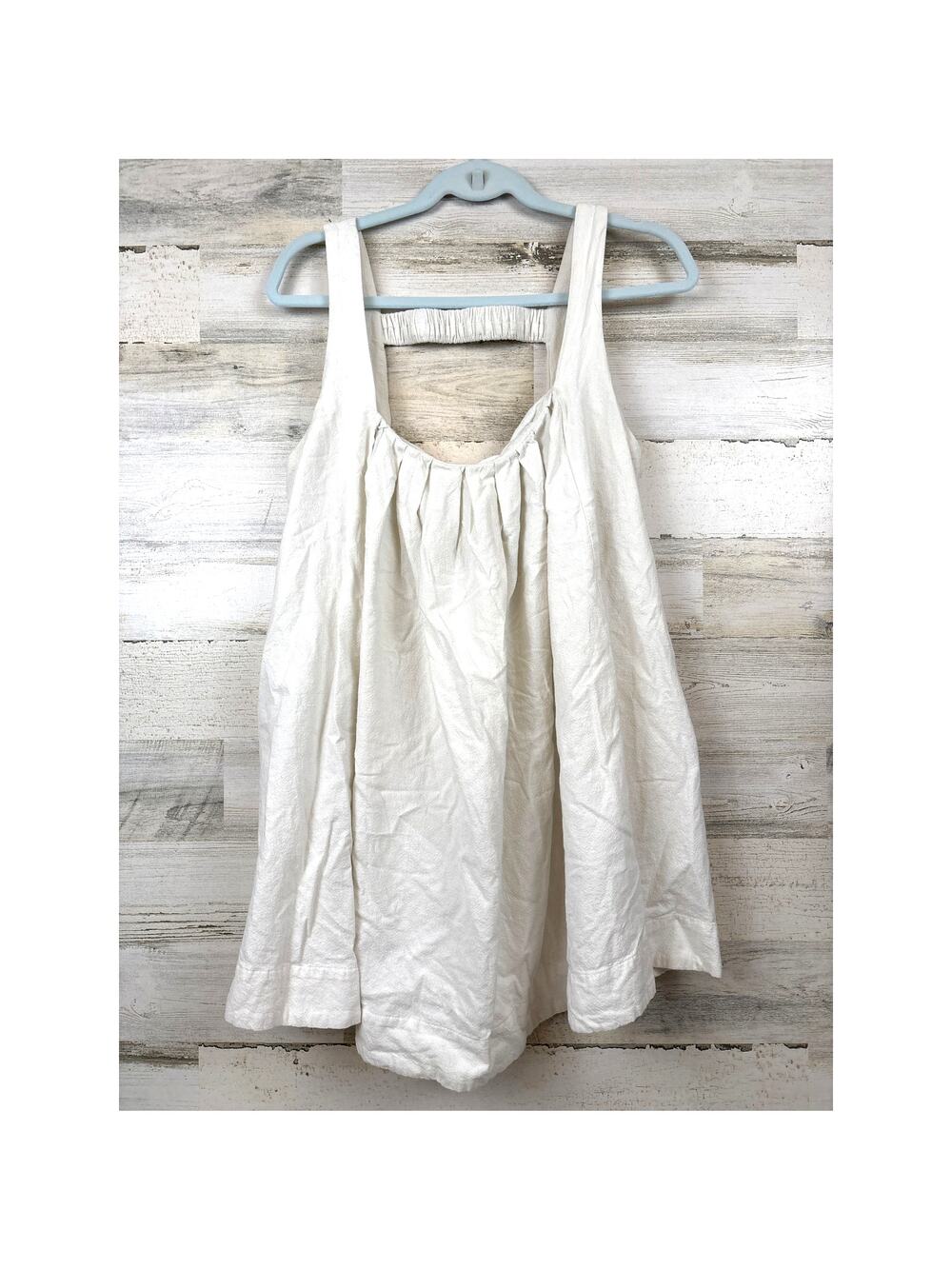 Free People Womens S Cream Boho Cotton Babydoll Open Back Sleeveless Mini Dress